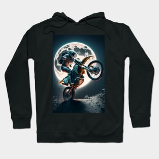 Dirt bike stunt on the moon Hoodie